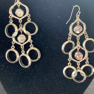 Glamourous  silver "waterfall" earrings